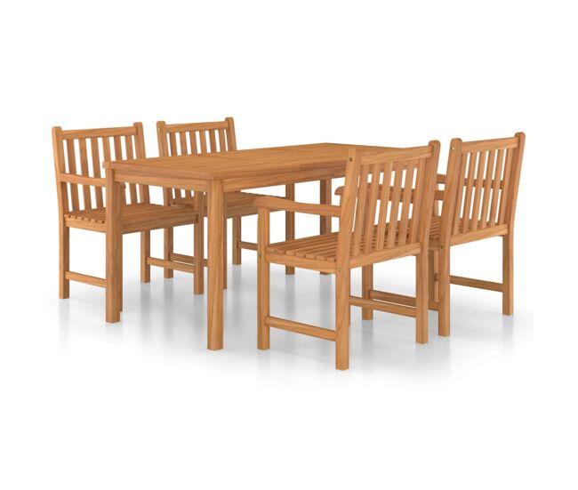 Conjunto de comedor de jardin 5 piezas madera maciza de teca