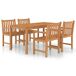 Conjunto de comedor de jardín 5 piezas madera maciza de teca Conjunto de comedor de jardín 5 piezas madera maciza de teca Marrón
