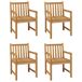 Conjunto de comedor de jardín 5 piezas madera maciza de teca Conjunto de comedor de jardín 5 piezas madera maciza de teca Marrón