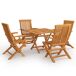 Conjunto de comedor de jardín 5 piezas madera maciza de teca Conjunto de comedor de jardín 5 piezas madera maciza de teca Marrón
