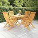 Conjunto de comedor de jardín 5 piezas madera maciza de teca Conjunto de comedor de jardín 5 piezas madera maciza de teca Marrón