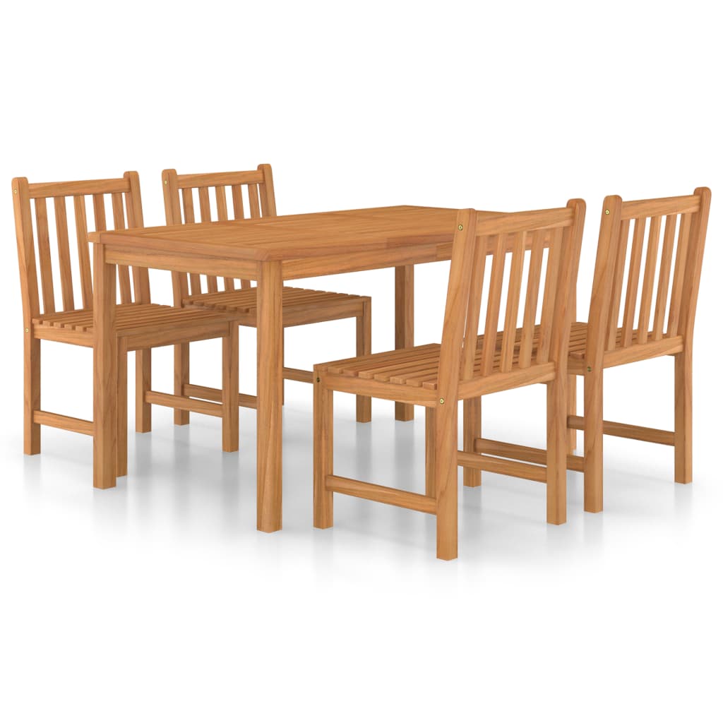Conjunto de comedor de jardin 5 piezas madera maciza de teca