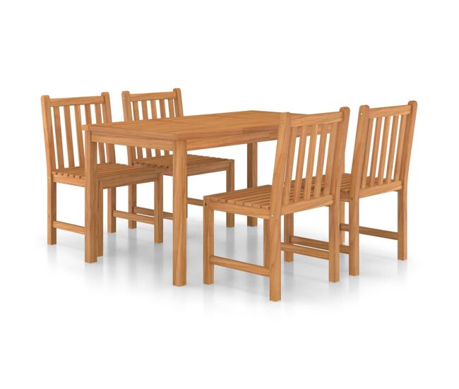 Conjunto de comedor de jardin 5 piezas madera maciza de teca