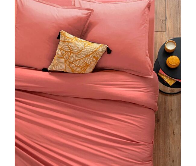 Funda nórdica algodón rosa 90x190cm