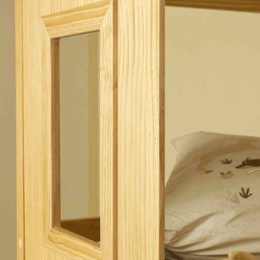Cama alta em madeira pinho 189,5x197x97 cm