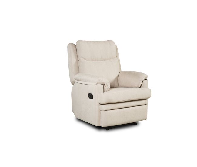 Sillon relax reclinable manual con reposapies 83x101x105 color beige