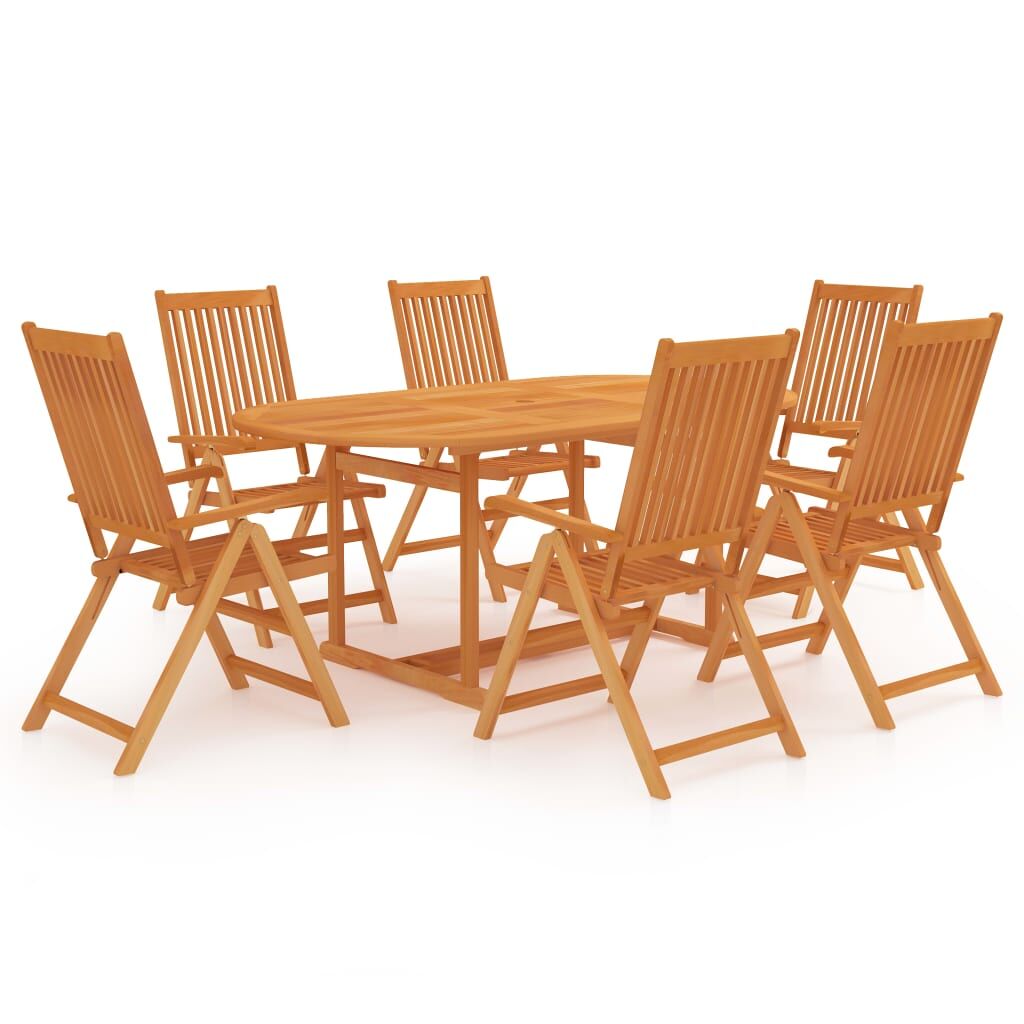 Conjunto de comedor de jardín 7 piezas madera maciza de teca