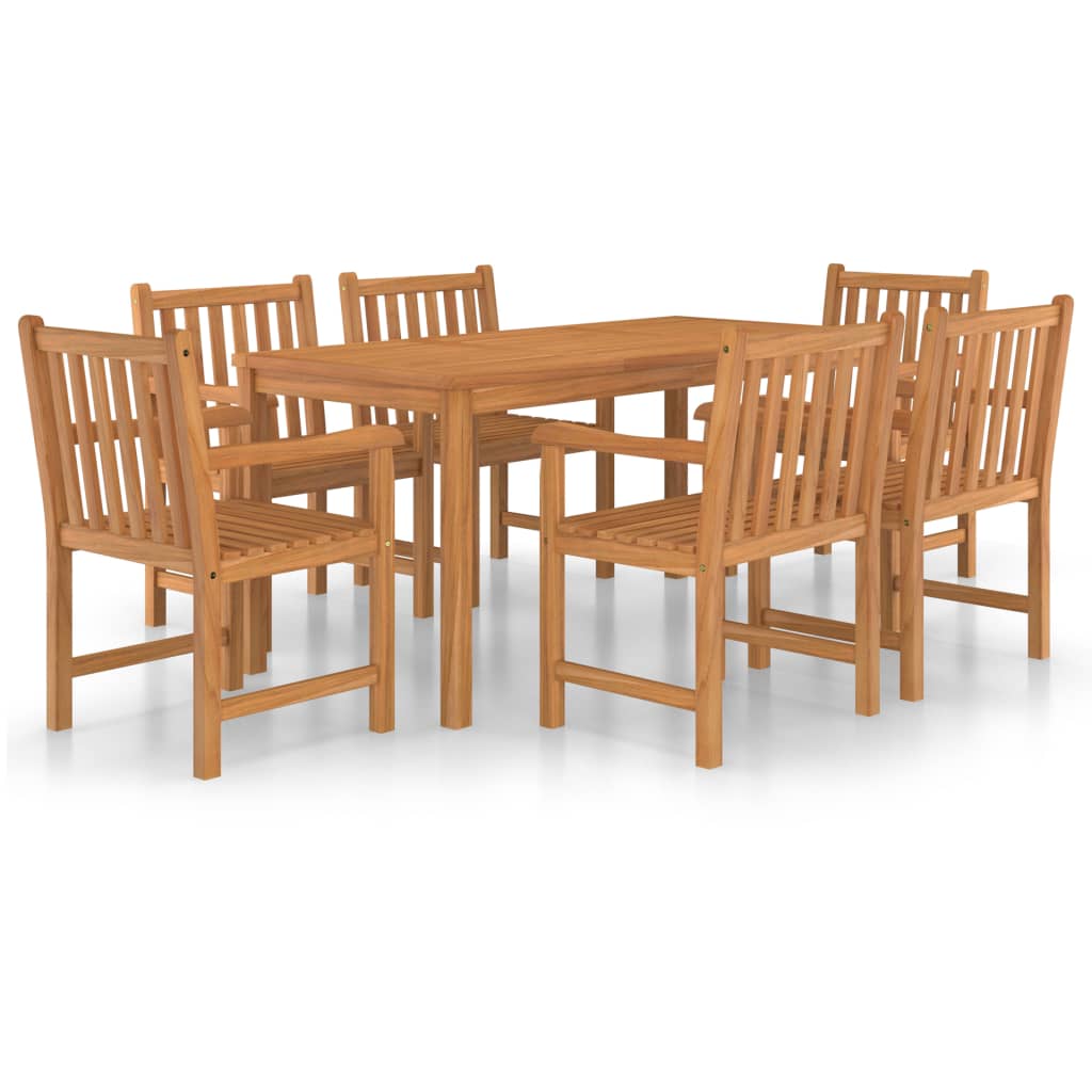 Conjunto de comedor de jardín 7 piezas madera maciza de teca