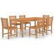 Conjunto de comedor de jardín 7 piezas madera maciza de teca Conjunto de comedor de jardín 7 piezas madera maciza de teca Marrón