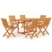 Conjunto de comedor de jardín 7 piezas madera maciza de teca Conjunto de comedor de jardín 7 piezas madera maciza de teca Marrón