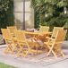 Conjunto de comedor de jardín 7 piezas madera maciza de teca Conjunto de comedor de jardín 7 piezas madera maciza de teca Marrón