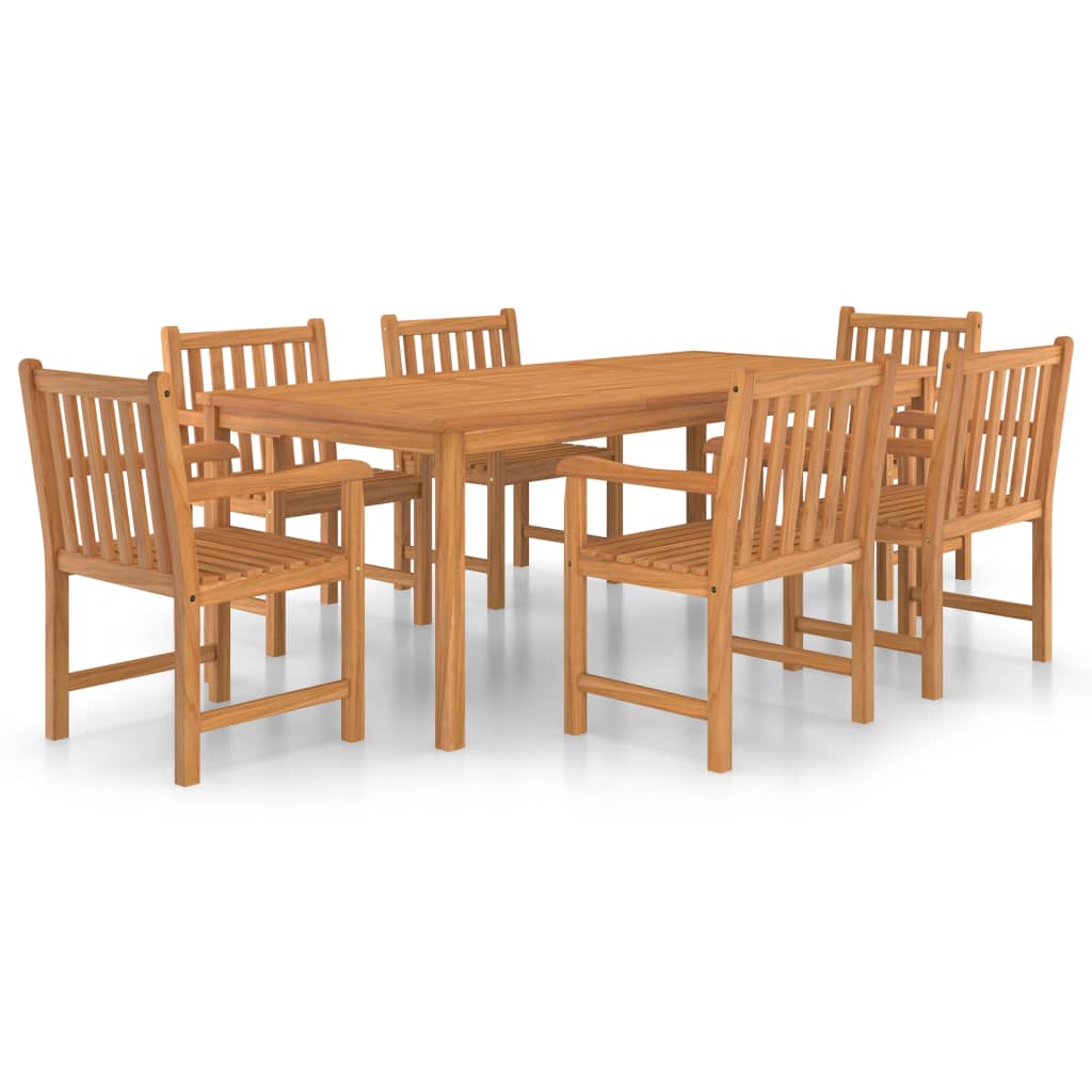 Conjunto de comedor de jardín 7 piezas madera maciza de teca