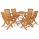 Conjunto de comedor de jardín 7 piezas madera maciza de teca Conjunto de comedor de jardín 7 piezas madera maciza de teca Marrón
