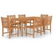 Conjunto de comedor de jardín 7 piezas madera maciza de teca Conjunto de comedor de jardín 7 piezas madera maciza de teca Marrón