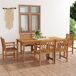 Conjunto de comedor de jardín 7 piezas madera maciza de teca Conjunto de comedor de jardín 7 piezas madera maciza de teca Marrón