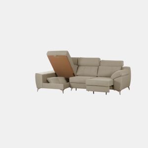 Sofá-cama Elegance Bege com Chaise Longue Esquerda