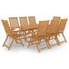 Conjunto de comedor de jardín 9 piezas madera maciza de teca Conjunto de comedor de jardín 9 piezas madera maciza de teca Marrón