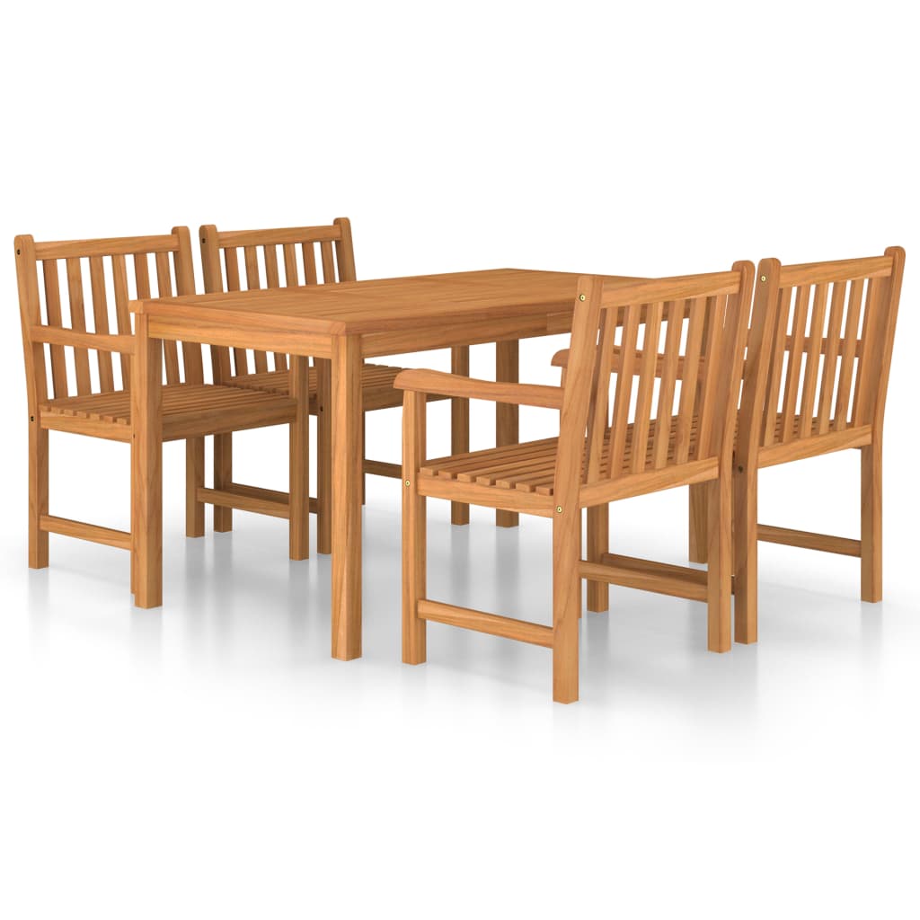 Conjunto de comedor de jardin 5 piezas madera maciza de teca