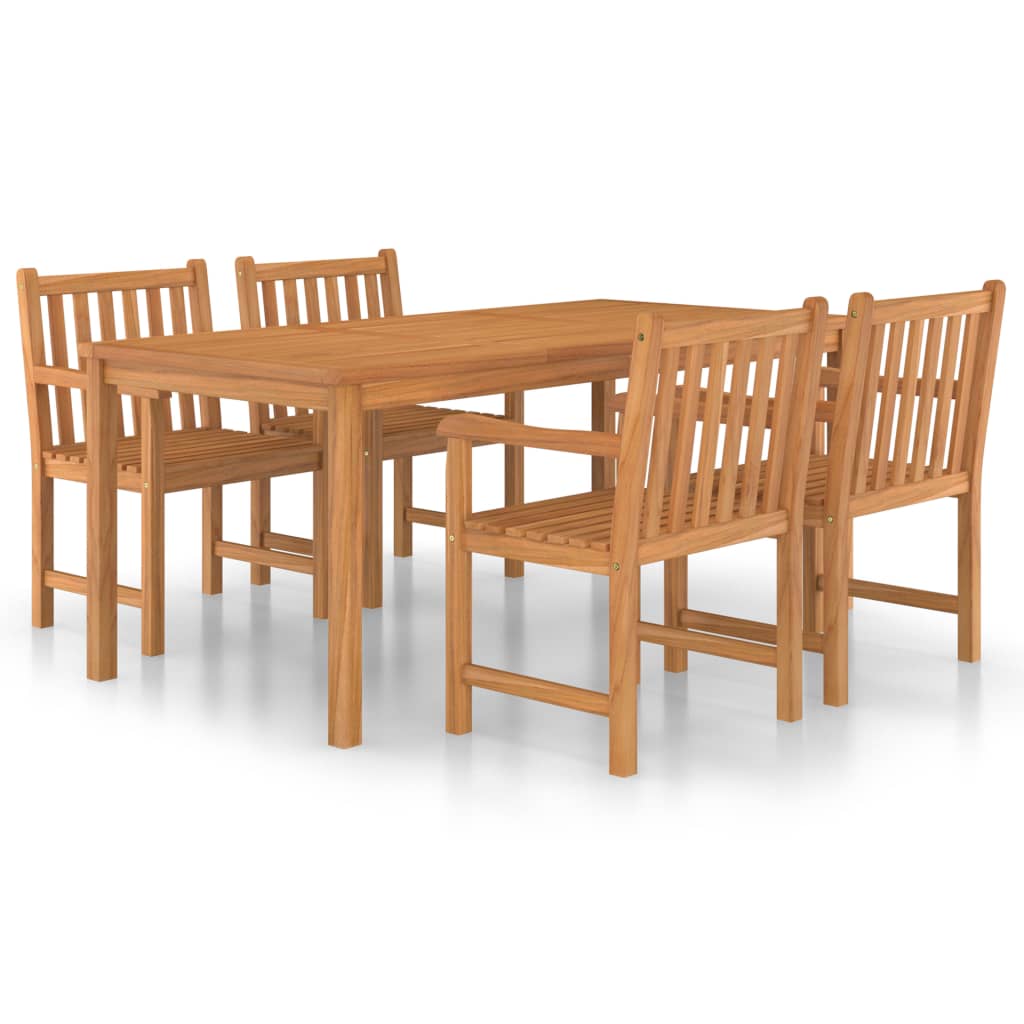 Conjunto de comedor de jardin 5 piezas madera maciza de teca
