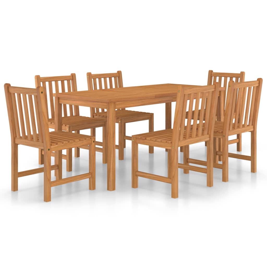 Conjunto de comedor de jardín 7 piezas madera maciza de teca