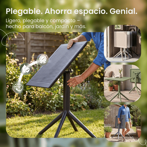 Mesa plegable Sky Plástico Negro 60X60X74 cm