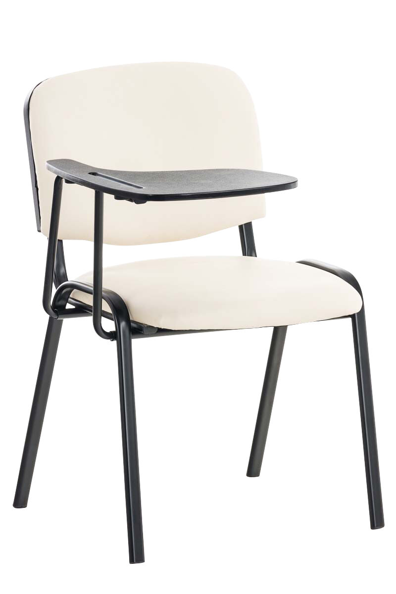 Silla conferencia ken con mesa plegable simil cuero crema 71x53x81 cm