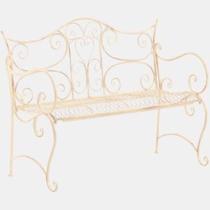 Banco de jardín Tara Metal Crema antiguo 47X113X89 cm
