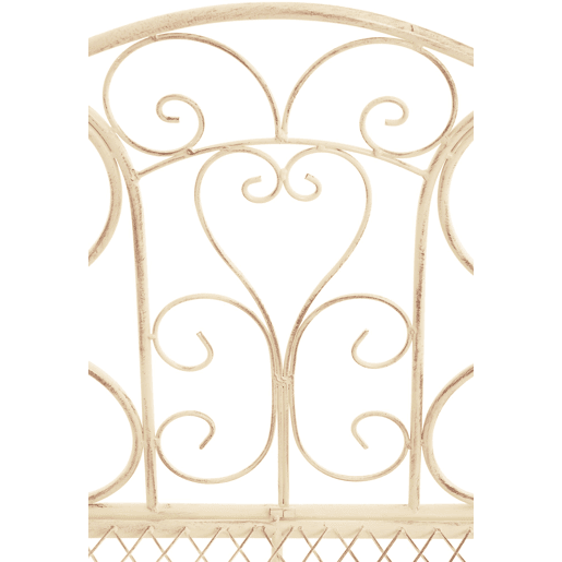 Banco de jardín Tara Metal Crema antiguo 47X113X89 cm
