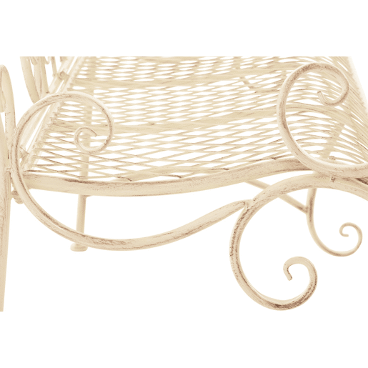 Banco de jardín Tara Metal Crema antiguo 47X113X89 cm