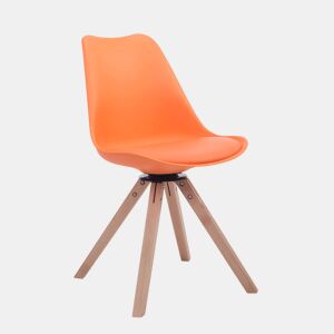 Silla para visitas Troyes Square Simil cuero Naranja 56X48X84 cm