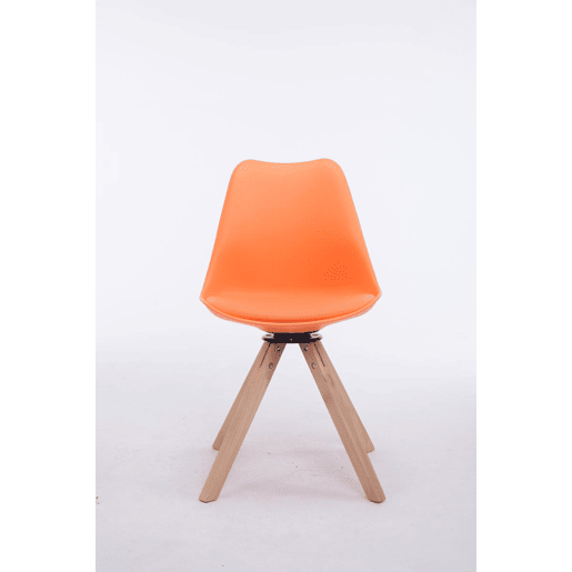 Silla para visitas Troyes Square Simil cuero Naranja 56X48X84 cm