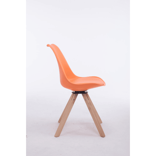 Silla para visitas Troyes Square Simil cuero Naranja 56X48X84 cm