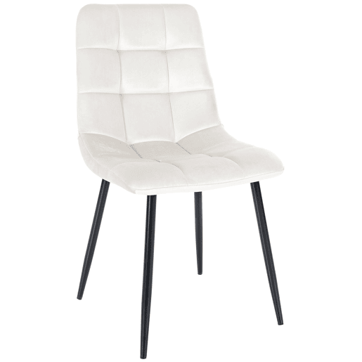 Silla de comedor Tilde Terciopelo Blanco crema 55X45X84 cm