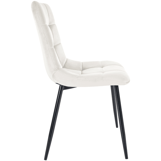 Silla de comedor Tilde Terciopelo Blanco crema 55X45X84 cm