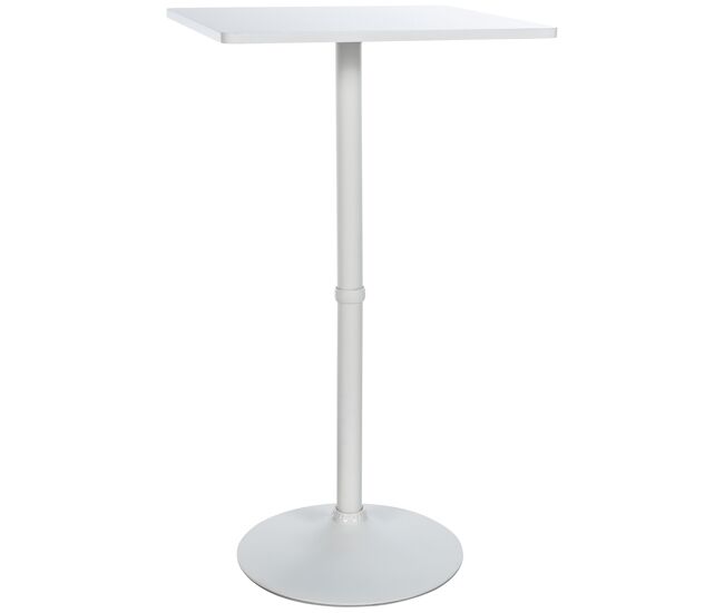 Mesa alta cuadrada Madera Blanco/blanco Ø 60 cm
