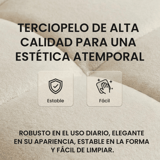 Taburete de Bar Peru Terciopelo Crema 47X46X94 cm