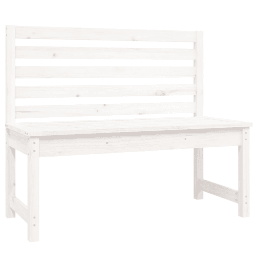 vidaXL Banco de jardim 109 cm madeira de pinho maciça branco