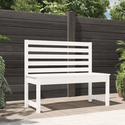 vidaXL Banco de jardim 109 cm madeira de pinho maciça branco