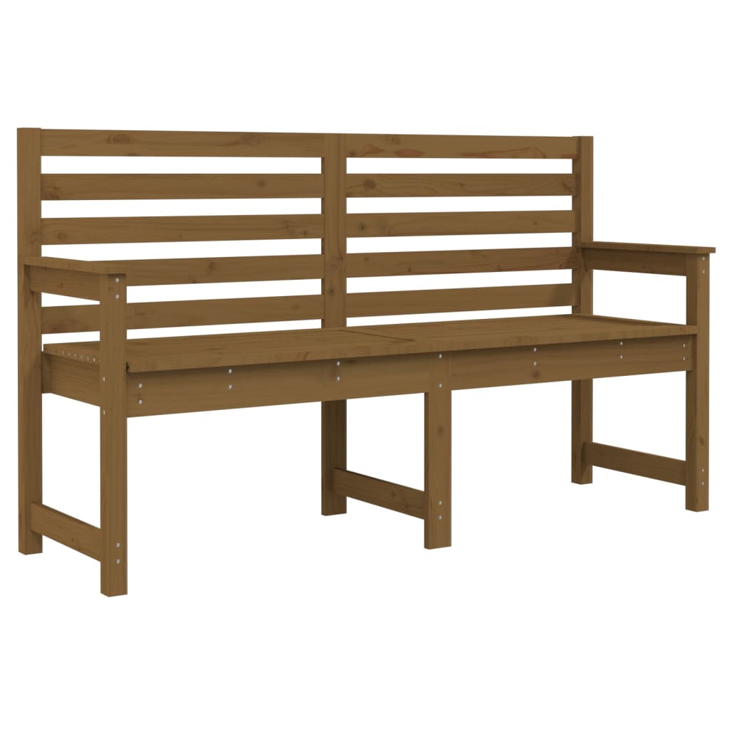 Vidaxl banco de jardín madera maciza pino marrón miel 159,5x48x91,5 cm