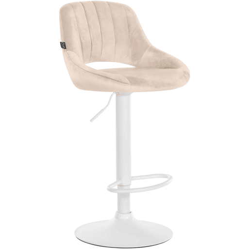 Taburete de bar Milet de terciopelo Crema 48X47X85 cm