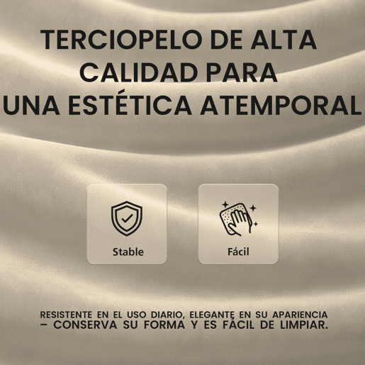 Taburete de bar Milet de terciopelo Crema 48X47X85 cm