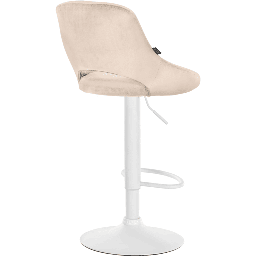 Taburete de bar Milet de terciopelo Crema 48X47X85 cm