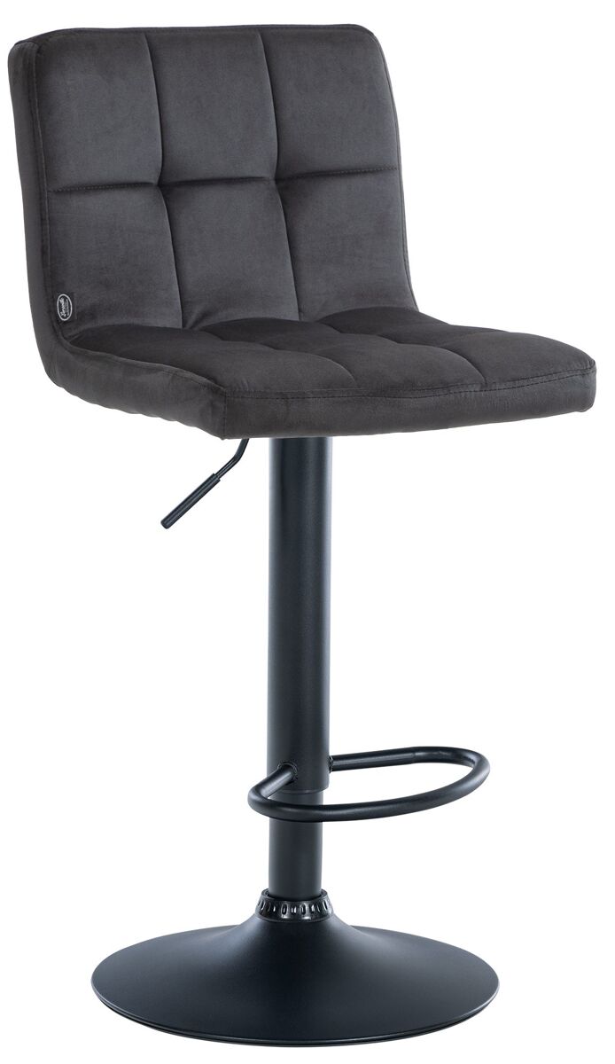 Taburete de bar peru terciopelo negro 47x46x94 cm