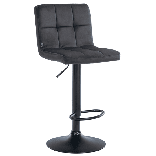 Taburete de Bar Peru Terciopelo Negro 47X46X94 cm