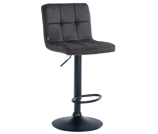Taburete de bar peru terciopelo negro 47x46x94 cm