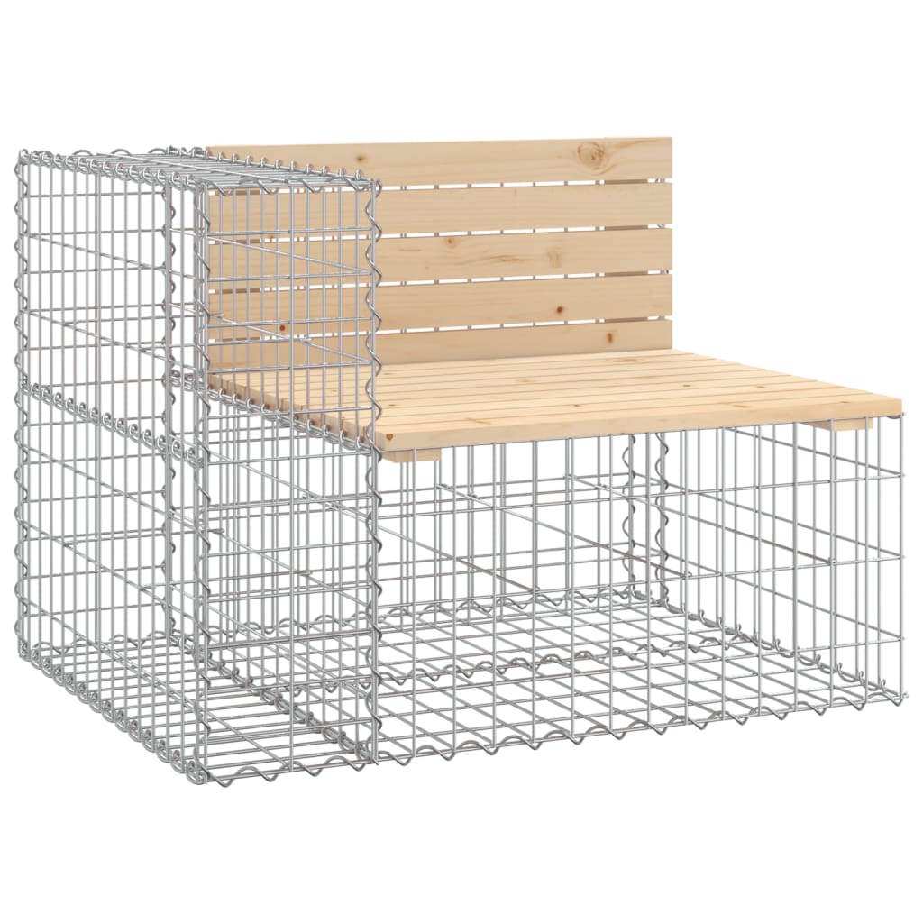 vidaxl banco de jardin diseno gaviones madera maciza pino 92x71x655cm