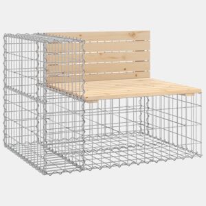 vidaXL Banco de jardim c design gabião 92x71x65,5 cm pinho maciço
