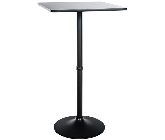 Mesa alta cuadrada madera negro/negro ø 60 cm