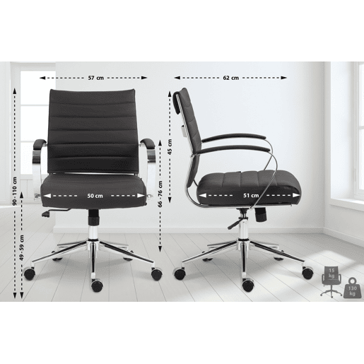 Silla de oficina Oakland Cuero auténtico Marrón 62X57X90 cm