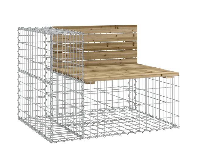 Vidaxl banco jardín con gaviones madera pino impregnada 92x71x65,5 cm